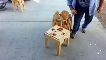 All in one table, folding table and chair.. Enjoyed !