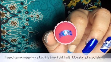 Konad blue floral fantasy nail art tutorial