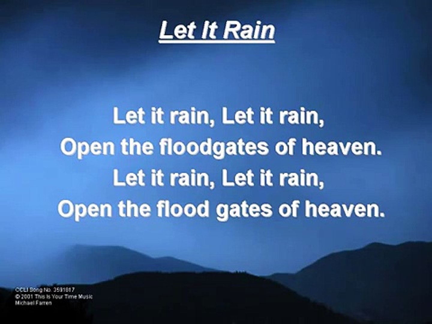 Let It Rain Worship Song