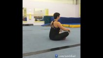 A Fat Girl Doing Gymnastic Moves perfectly