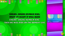 Engine Number Nine - Karaoke Version With Lyrics - Cartoon/Animated English Nursery Rhymes For Kids