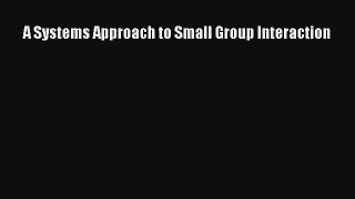 Read A Systems Approach to Small Group Interaction Ebook Free