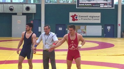 Maxime FIQUET finale 74 kg lutte libre au tournoi international labellisé de Besançon le 3 ocobre 2015