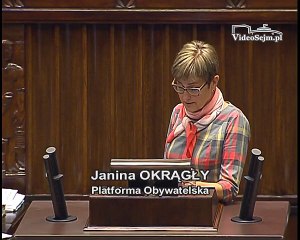 Poseł Janina Okrągły - Wystąpienie z dnia 24 wrze�nia 2015 roku.