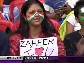 Funny video of Indian Cricket team - Girl giving flying kiss to zaheer khan
