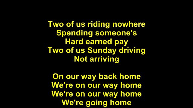 Beatles – Two Of Us Lyrics