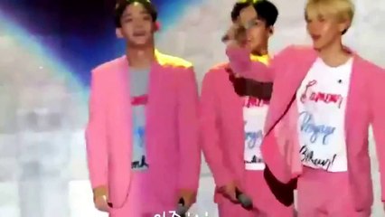 151004 Gangnam Kpop Festival Baekhyun forgot his part in LMR and was shocked by firework