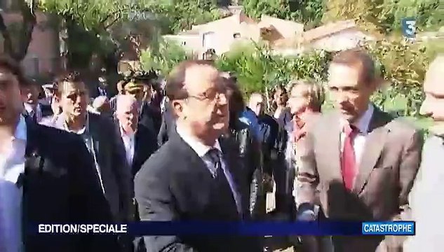 François Hollande auprès des victimes des intempéries