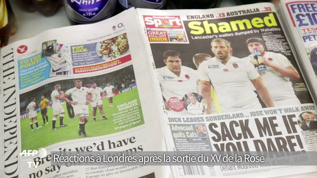 Coupe du monde de rugby: réactions à Londres après l'élimination de l'Angleterre