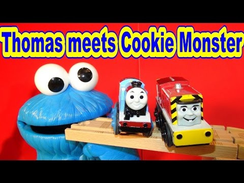 Cookie Monster Eats Electric Thomas The Train and Salty