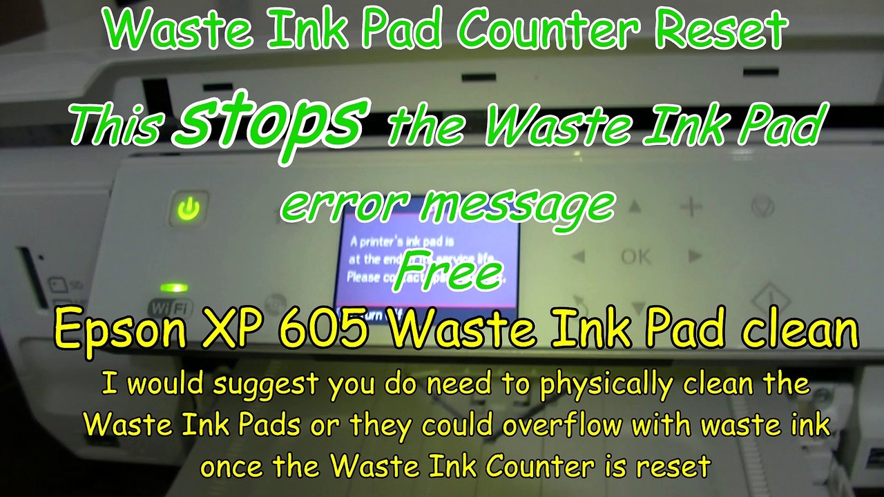 Waste Ink Pad Counter Reset Epson XP, stop Waste Ink Pad error message ...