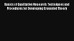 AudioBook Basics of Qualitative Research: Techniques and Procedures for Developing Grounded