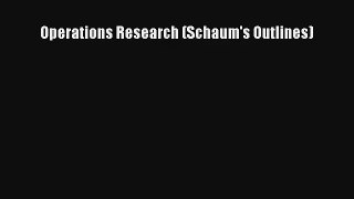 AudioBook Operations Research (Schaum's Outlines) Free