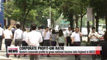 Korea's corporate profits to gross national income ratio highest in OECD
