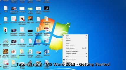 Tutorial no.3 - MS Word 2013 - Getting Started