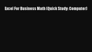 Excel For Business Math (Quick Study: Computer) FREE Download Book
