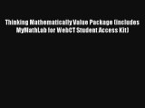 AudioBook Thinking Mathematically Value Package (includes MyMathLab for WebCT Student Access