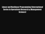 AudioBook Linear and Nonlinear Programming (International Series in Operations Research & Management