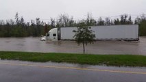 Semi Truck driver gets into massive flood and don't give a damn in South Carolina
