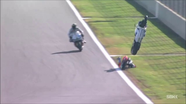 Insane motorcycle crash during race...