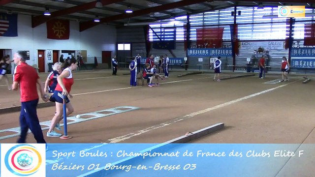 Premier tour, tir rapide en double, Béziers contre Bourg-en-Bresse, Club Elite Féminin J1, Sport Boules, saison 2015 / 2016