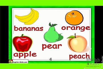 ESL Beginners English Lesson - Names of Fruits kids