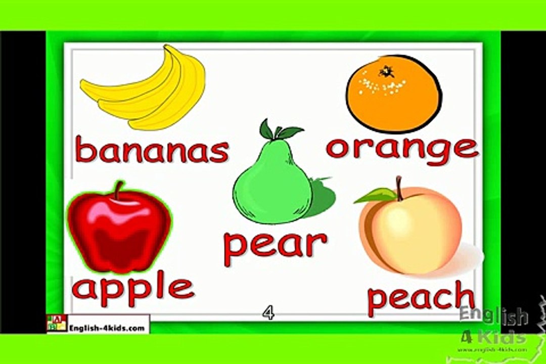 ESL Beginners English Lesson - Names of Fruits kids