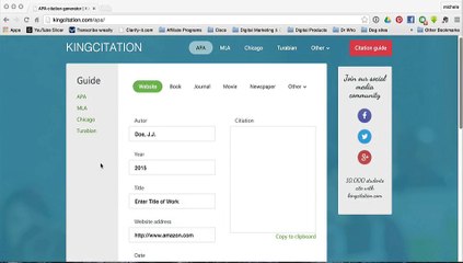 Kingcitation.com guide on how to create bibliographies in APA citation style