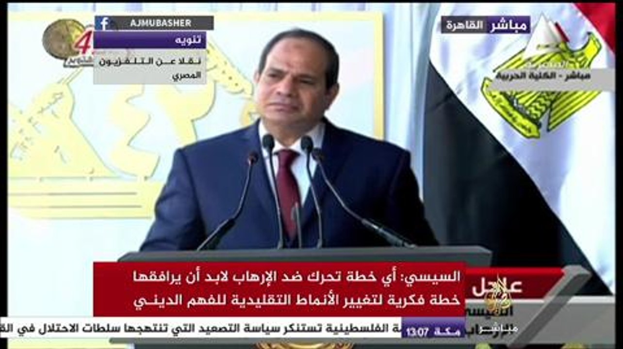 كلمة السيسي بالكلية الحربية في الذكرى ٤٢ لنصر أ...
