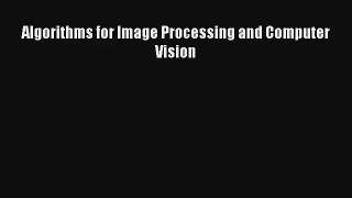 AudioBook Algorithms for Image Processing and Computer Vision Free