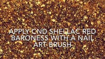 CND Shellac with Lecente Glitter Scarf Nail Art Tutorial