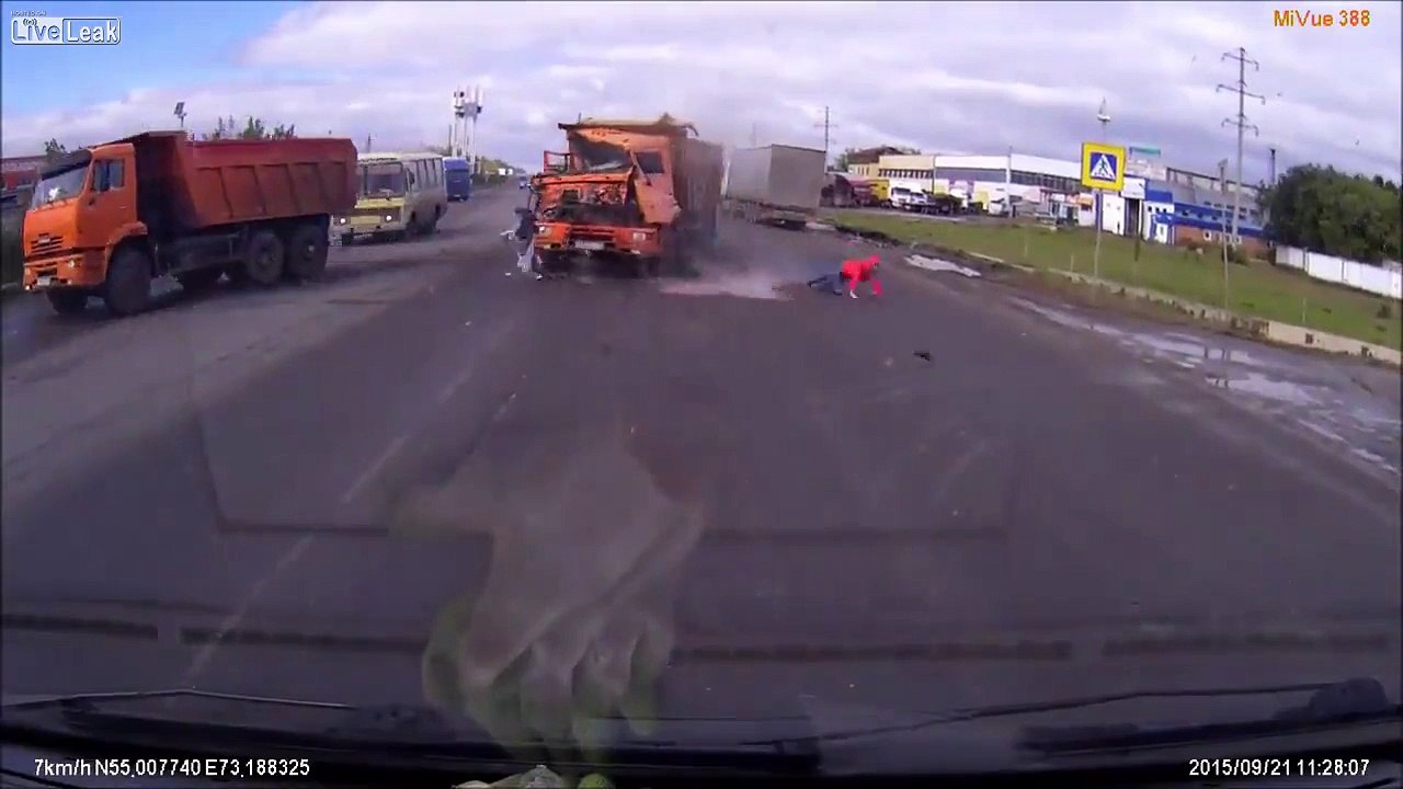 Lucky pedestrians