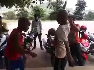 boy playing with hitting of head