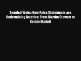Tangled Webs: How False Statements are Undermining America: From Martha Stewart to Bernie Madoff