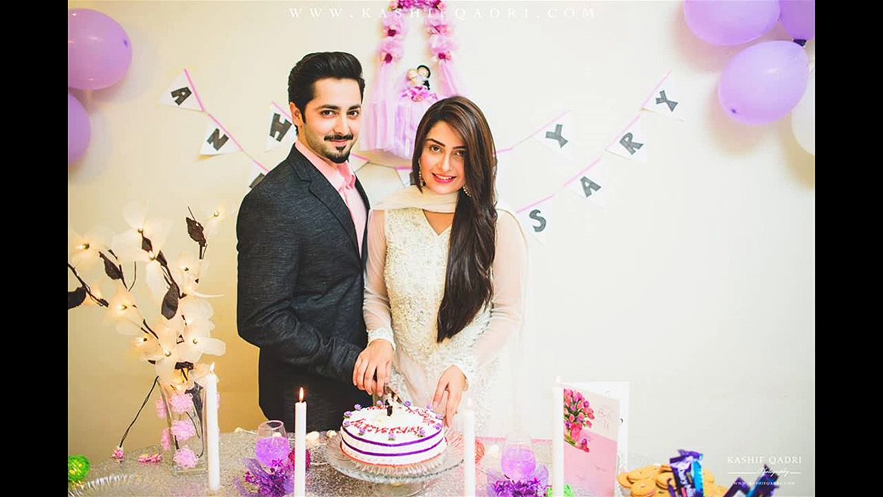 Ayeza Khan and Danish Taimoor  Anniversary pics 2015