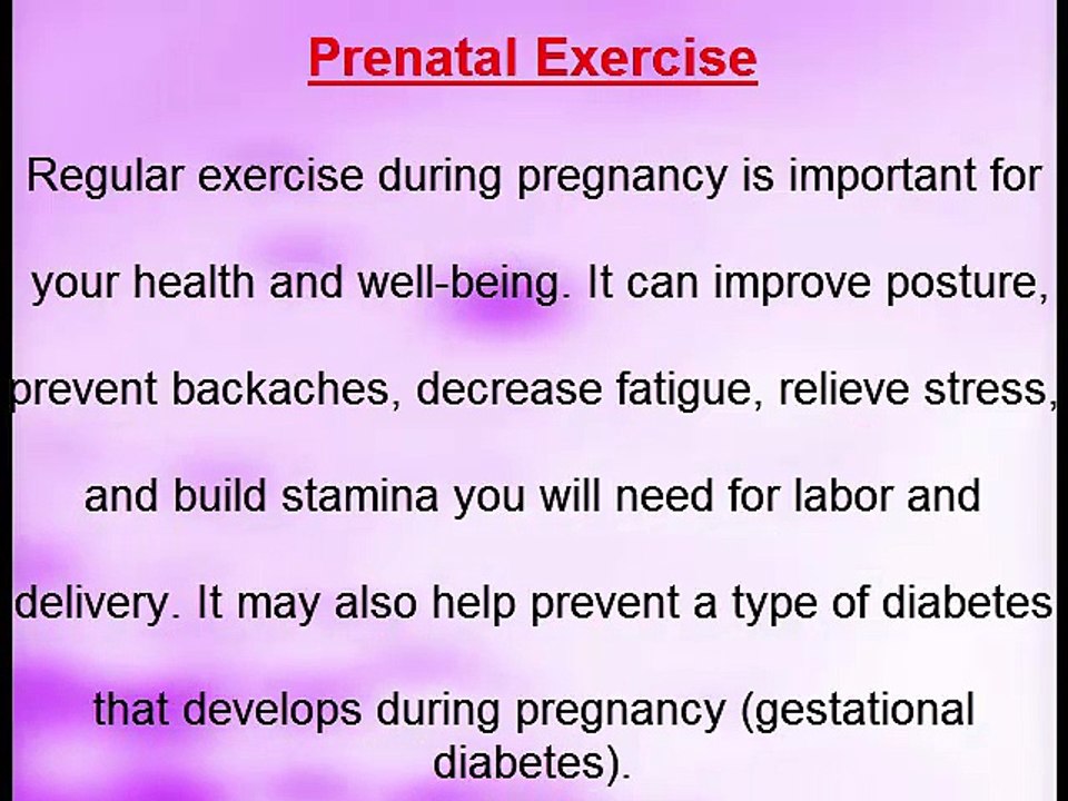 Prenatal Exercise During Pregnancy