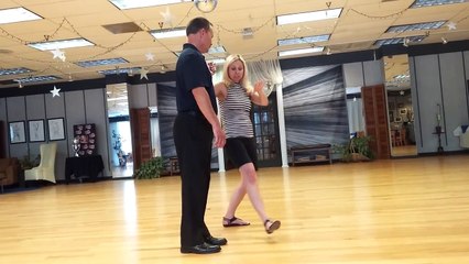 Janet Loper - - Husband Lloyd Getting Ballroom Dance Lessons - First Time