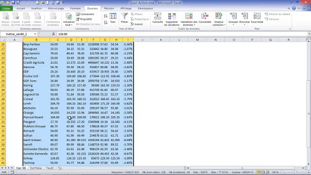 Excel - Comment récupérer des données du Web et les actualiser.