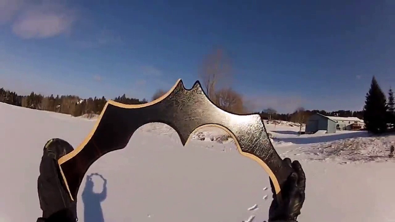 The Giant Batman's Boomerang in Action - VideosMunch