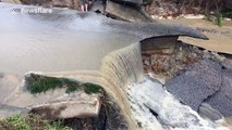 South Carolina flooding destroys road