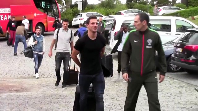 Cristiano Ronaldo arriving at Portugal training camp