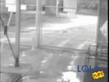 Crazy driver smashes through metal gates