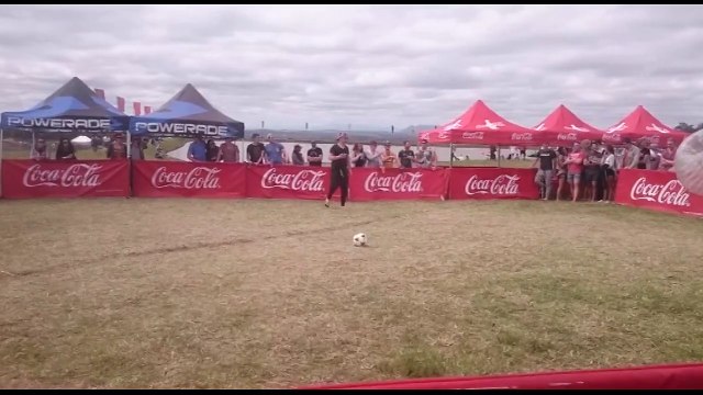 Player breaks leg horribly during bubble football match