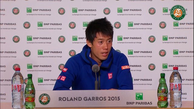57. Press conference Kei Nishikori 2015 French Open R64