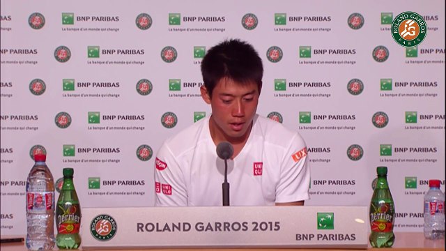 17. Press conference Kei Nishikori 2015 French Open Quarterfinals