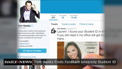 Tom Hanks Finds Fordham University Student ID