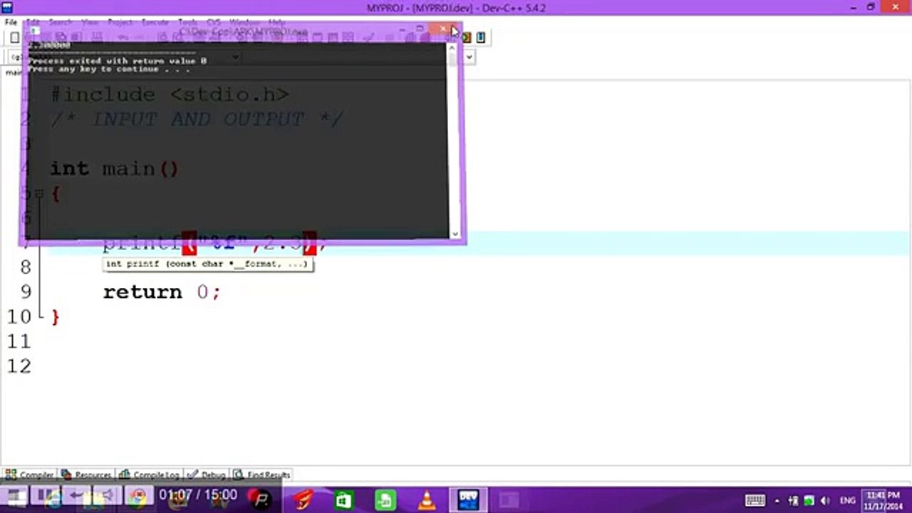 8 C PROGRAMMING INPUT and OUTPUT (IN HINDI)