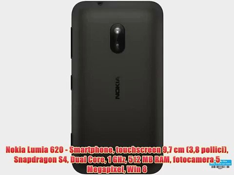 Nokia Lumia 620 - Smartphone touchscreen 97 cm (38 pollici) Snapdragon S4 Dual Core 1 GHz 512