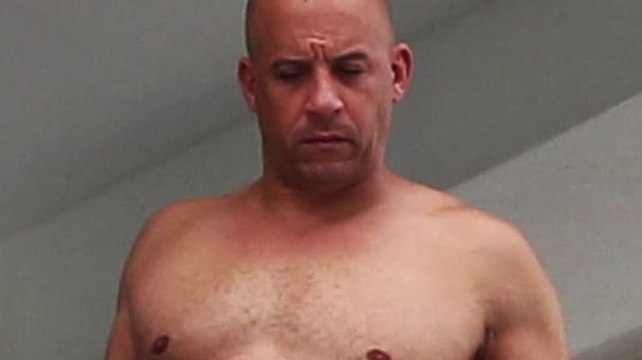 Vin Diesel Shows Off His Shirtless Bod on a Balcony
