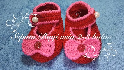Cara Merajut Sepatu Bayi Usia 2 - 3 Bulan